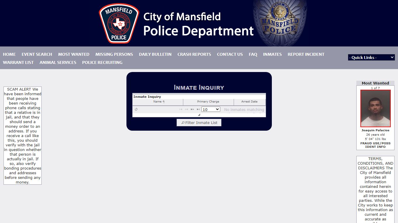 Mansfield Police Department P2C